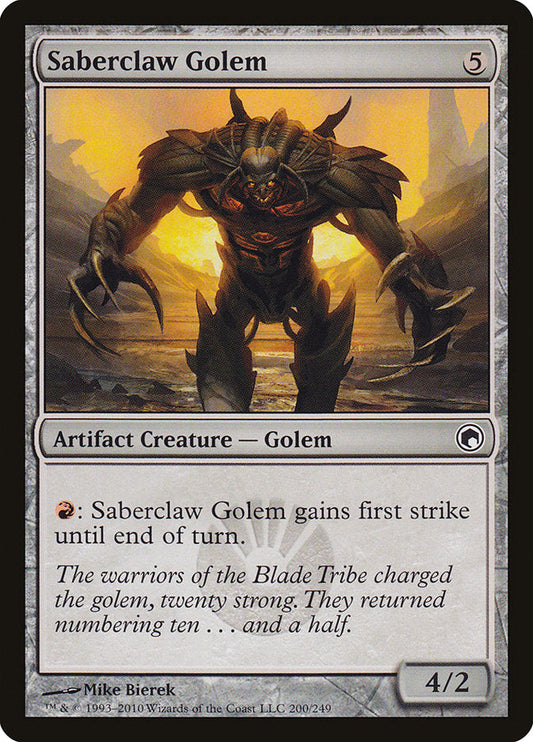 Saberclaw Golem [Scars of Mirrodin] [Foil]