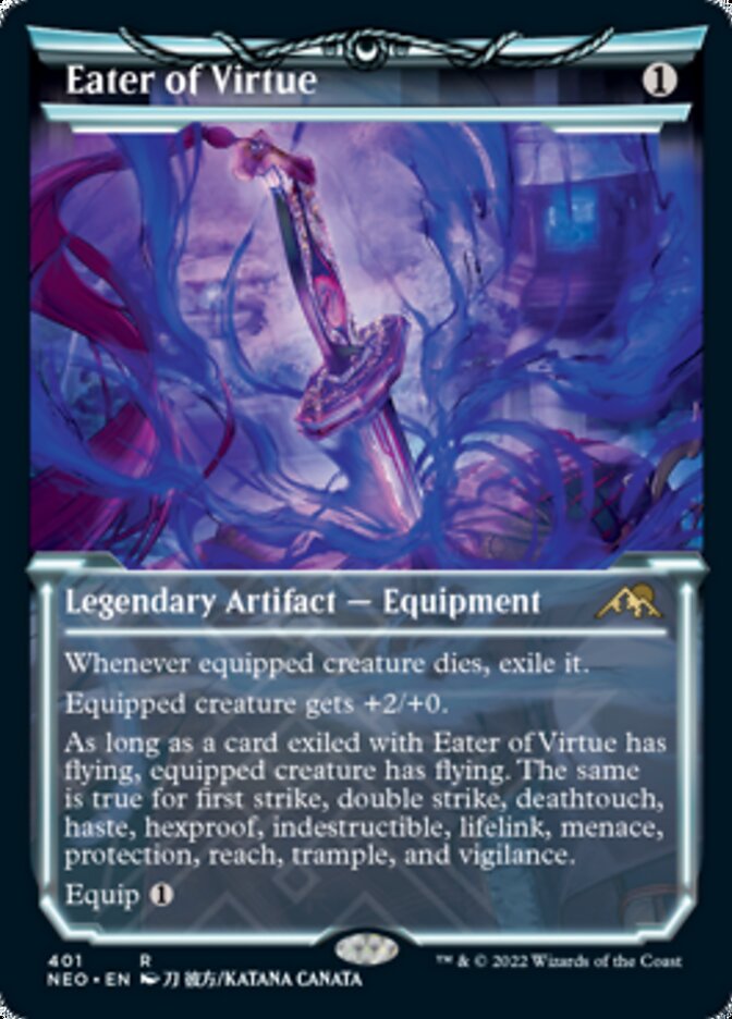 Eater of Virtue (Showcase Soft Glow) [Kamigawa: Neon Dynasty] [Foil]