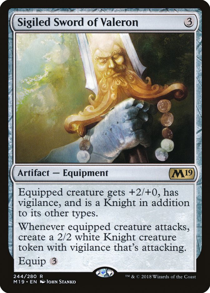 Sigiled Sword of Valeron [Core Set 2019] [Foil]