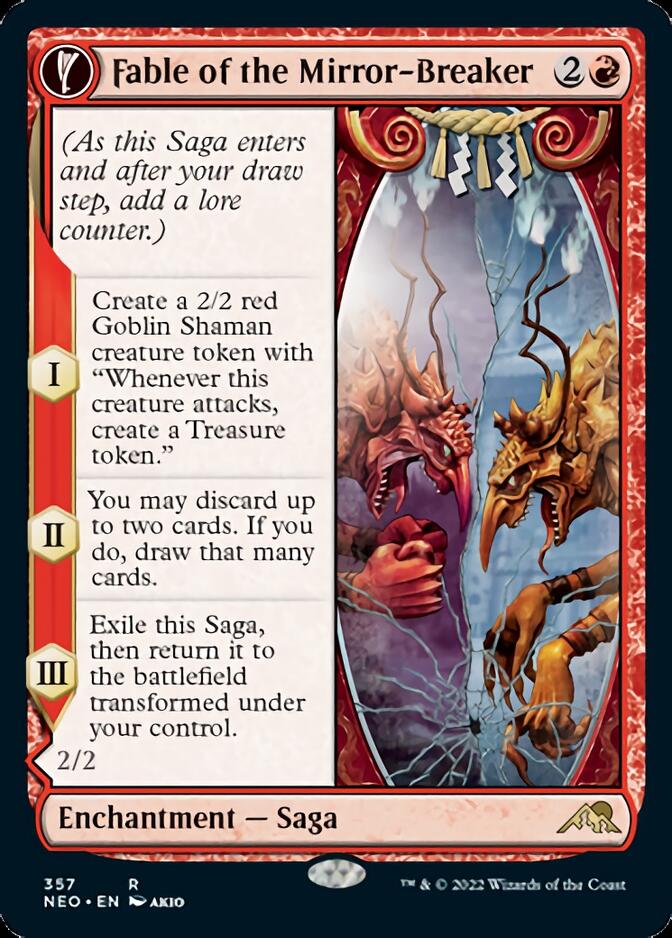 Fable of the Mirror-Breaker // Reflection of Kiki-Jiki (Showcase Soft Glow) [Kamigawa: Neon Dynasty] [Foil]