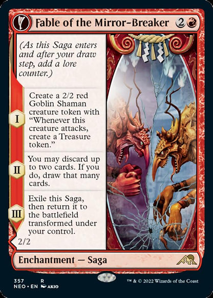 Fable of the Mirror-Breaker // Reflection of Kiki-Jiki (Showcase Soft Glow) [Kamigawa: Neon Dynasty] [Foil]