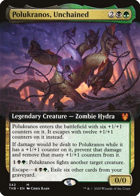 Polukranos, Unchained (Extended Art) [Theros Beyond Death] [Foil]