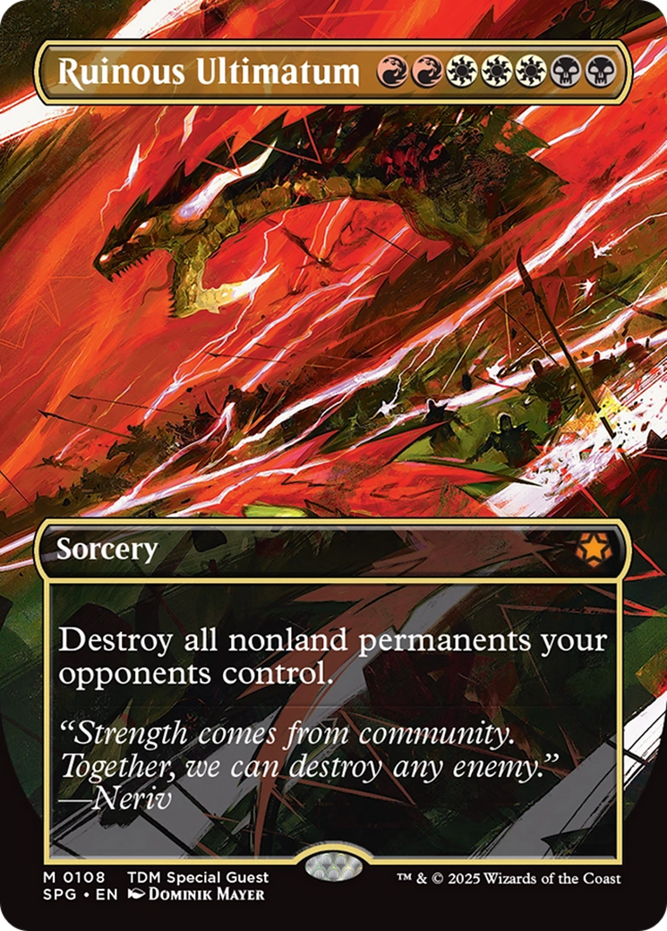 Ruinous Ultimatum (Borderless) [Tarkir: Dragonstorm Special Guests] [Foil]