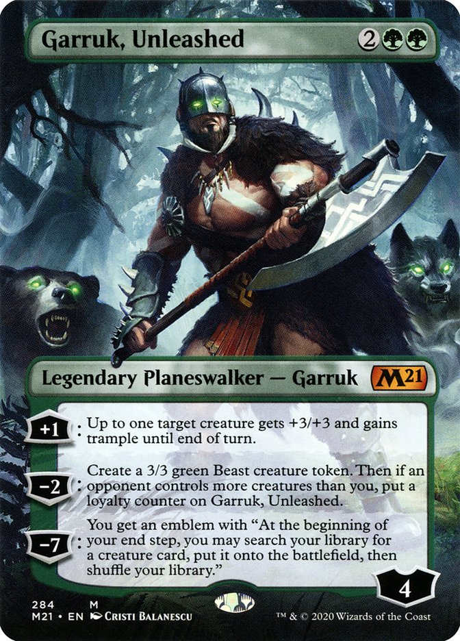 Garruk, Unleashed (Borderless) [Core Set 2021] [Foil]
