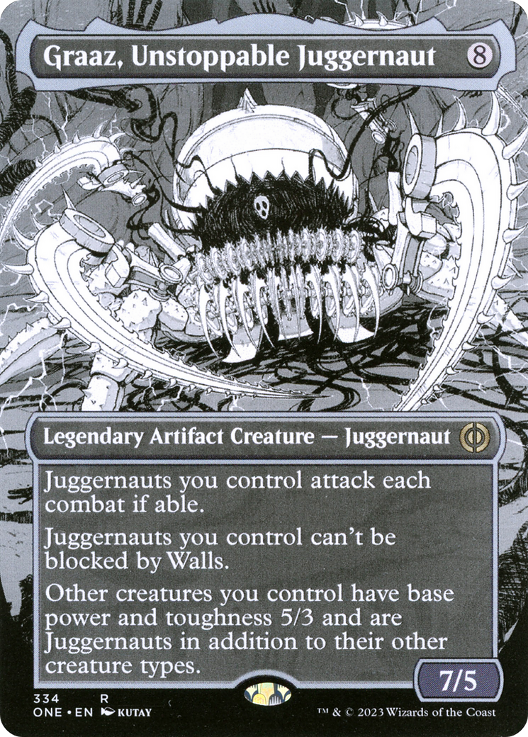 Graaz, Unstoppable Juggernaut (Borderless Manga) [Phyrexia: All Will Be One] [Foil]