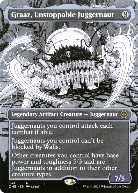 Graaz, Unstoppable Juggernaut (Borderless Manga) [Phyrexia: All Will Be One] [Foil]