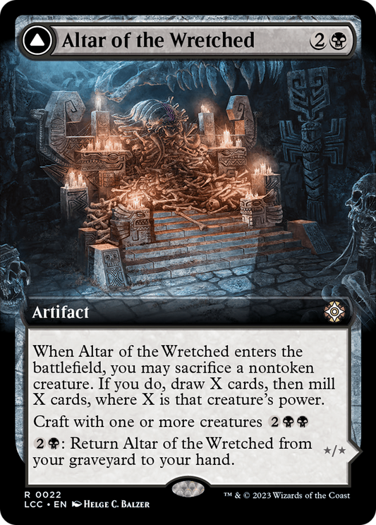 Altar of the Wretched // Wretched Bonemass (Extended Art) [The Lost Caverns of Ixalan Commander] [Foil]