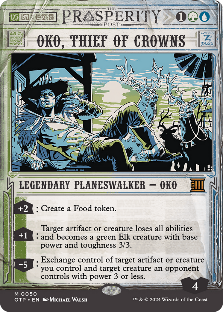 Oko, Thief of Crowns [Outlaws of Thunder Junction: Breaking News] [Foil]