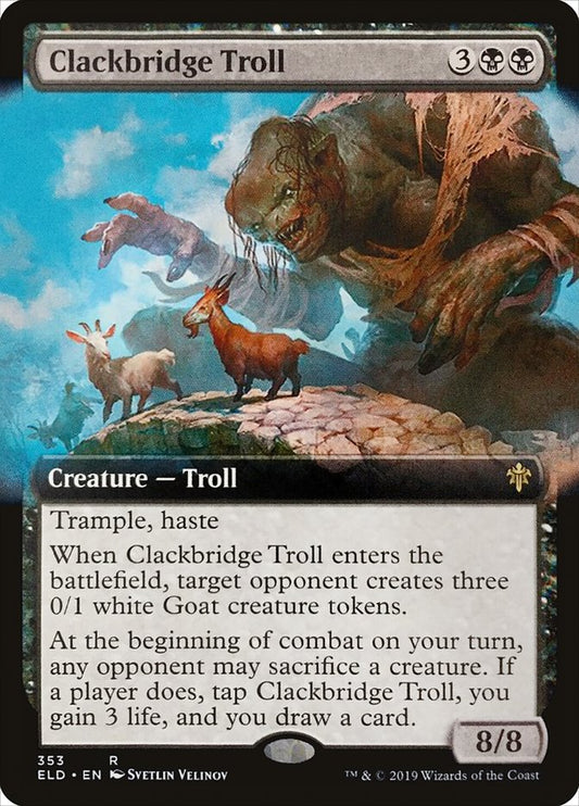 Clackbridge Troll (Extended Art) [Throne of Eldraine] [Foil]