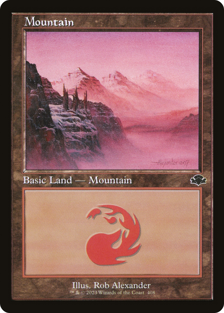 Mountain (408) (Retro) [Dominaria Remastered] [Foil]