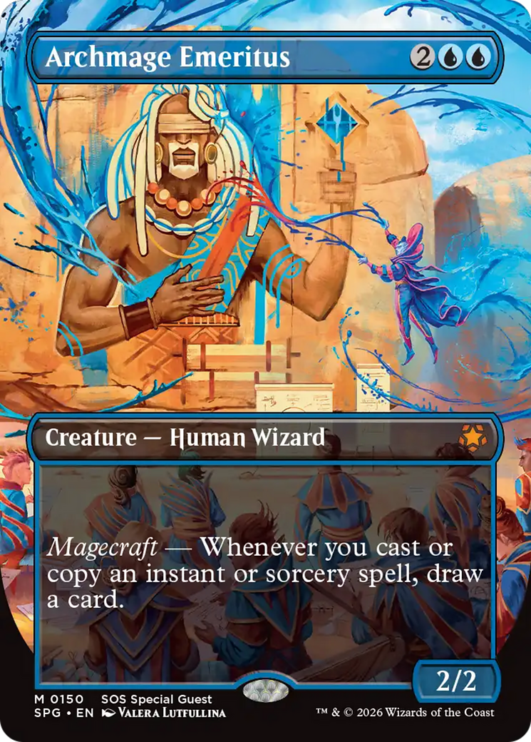 Archmage Emeritus (Borderless) [Secrets of Strixhaven Special Guests] [Foil]