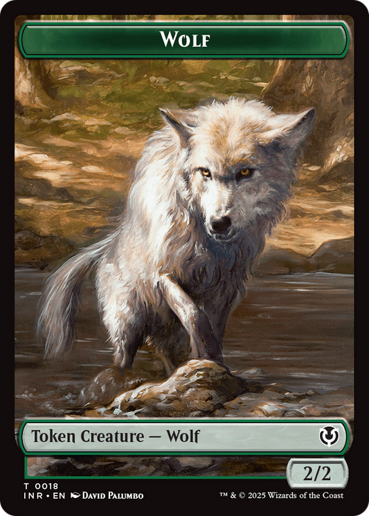 Wolf (0018) // Emblem - Arlinn, Embraces by the Moon Double-Sided Token [Innistrad Remastered Tokens] [Foil]