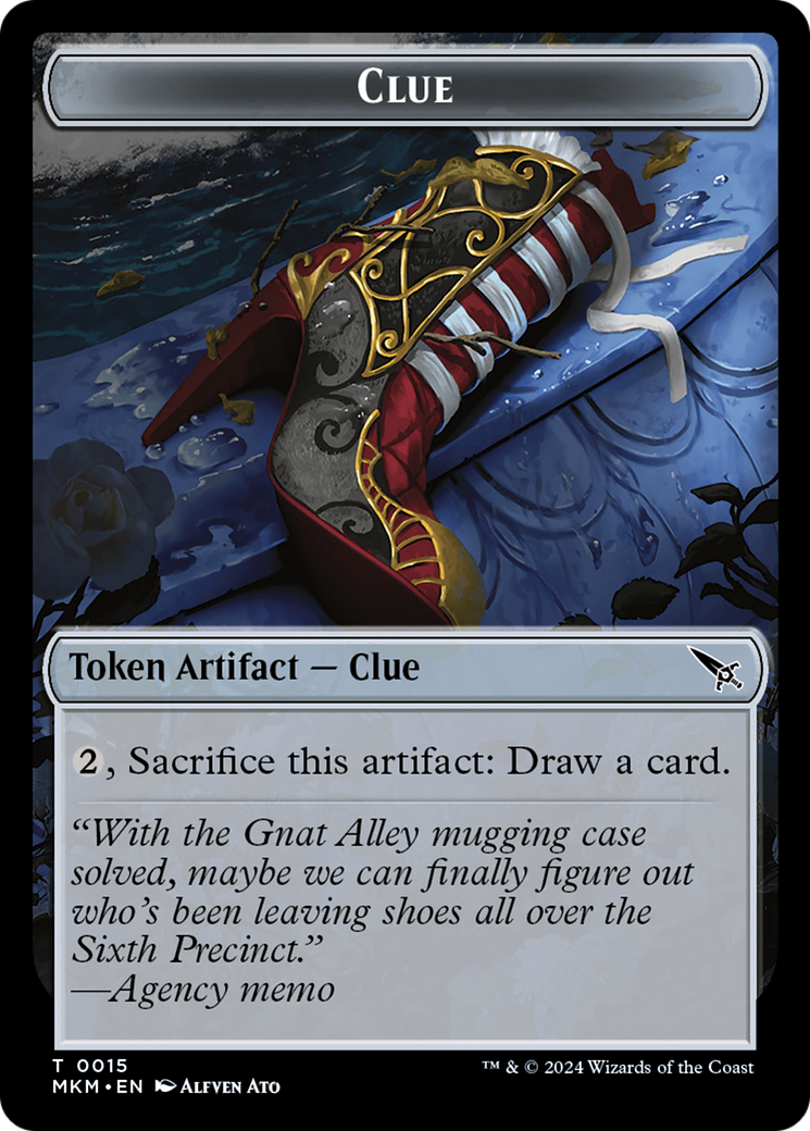 Clue (0015) // A 0042 Double-Sided Token [Murders at Karlov Manor Tokens] [Foil]