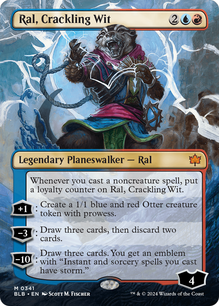 Ral, Crackling Wit (Borderless) [Bloomburrow] [Foil]
