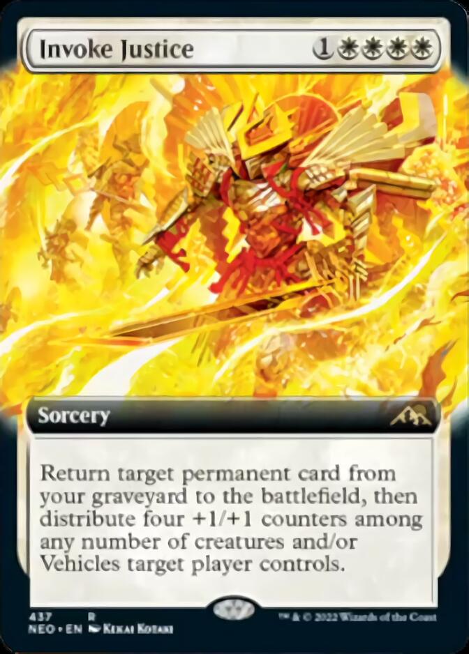 Invoke Justice (Extended Art) [Kamigawa: Neon Dynasty] [Foil]
