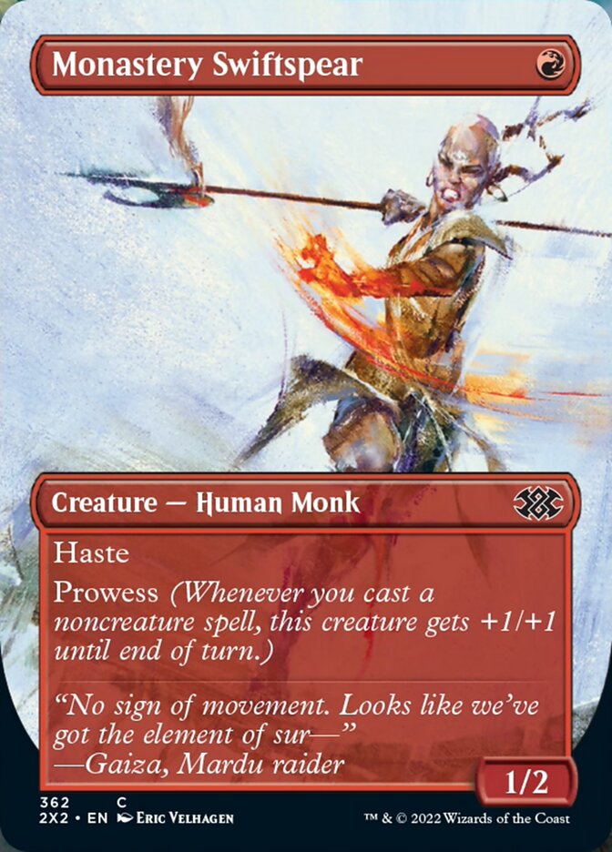 Monastery Swiftspear (Borderless Alternate Art) [Double Masters 2022] [Foil]