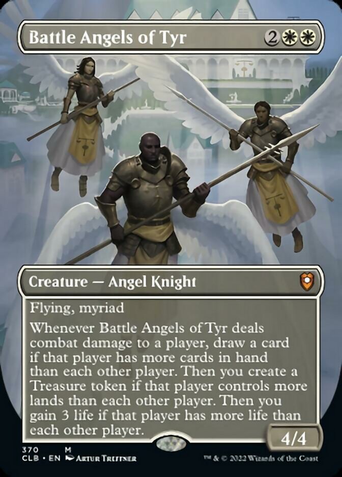 Battle Angels of Tyr (Borderless Alternate Art) [Commander Legends: Battle for Baldur's Gate] [Foil]