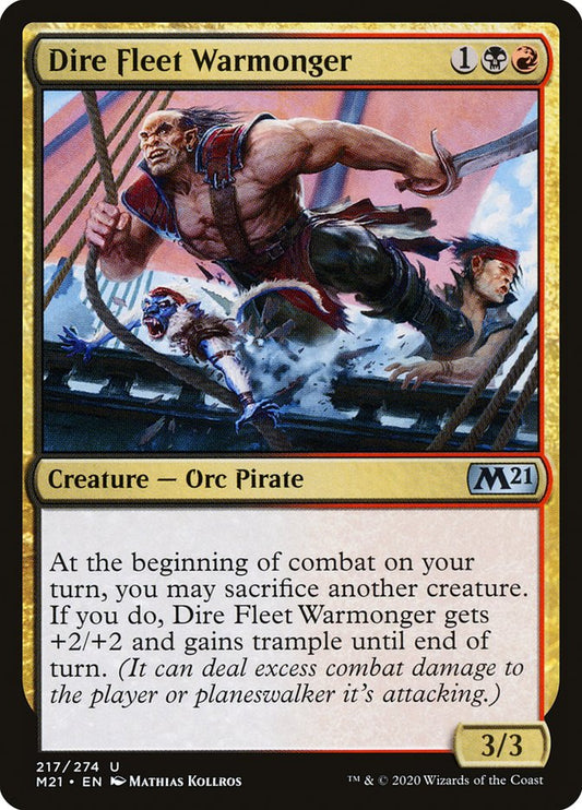 Dire Fleet Warmonger [Core Set 2021] [Foil]