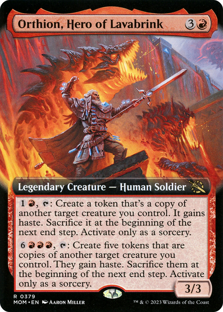 Orthion, Hero of Lavabrink (Extended Art) [March of the Machine] [Foil]