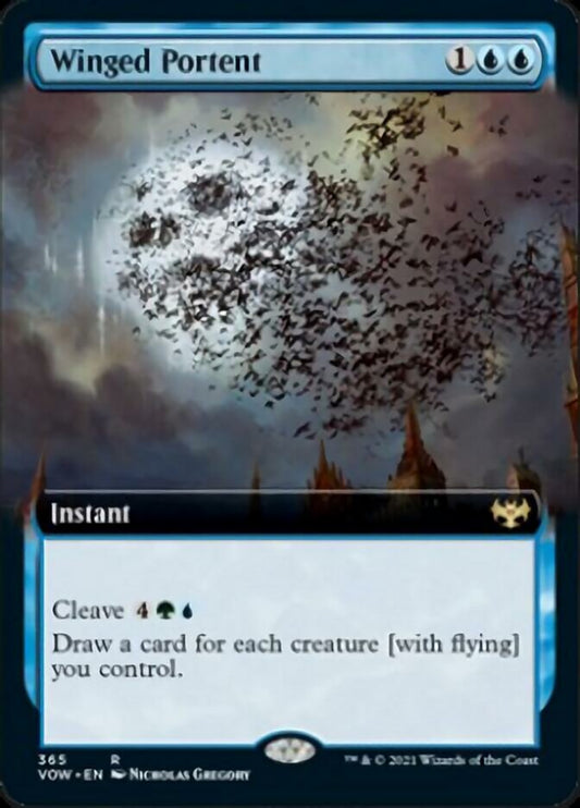 Winged Portent (Extended Art) [Innistrad: Crimson Vow] [Foil]