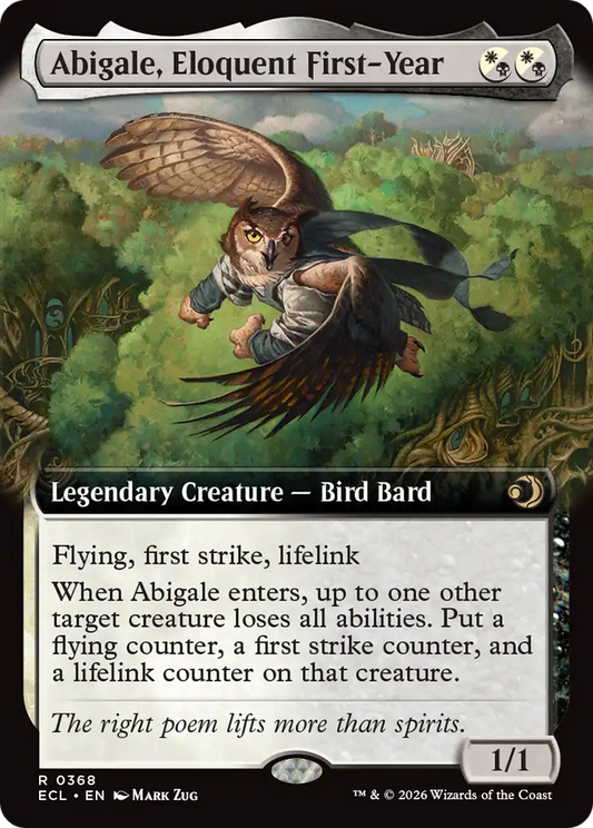 Abigale, Eloquent First-Year (Extended Art) [Lorwyn Eclipsed] [Foil]