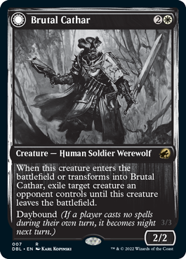 Brutal Cathar // Moonrage Brute [Innistrad: Double Feature] [Foil]