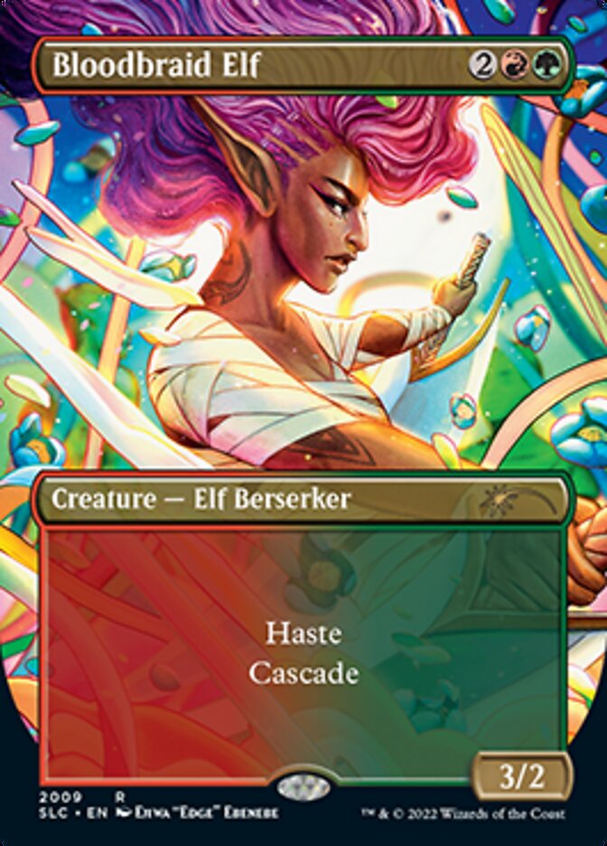 Bloodbraid Elf (Borderless Alternate Art) [Secret Lair Countdown Kit] [Foil]
