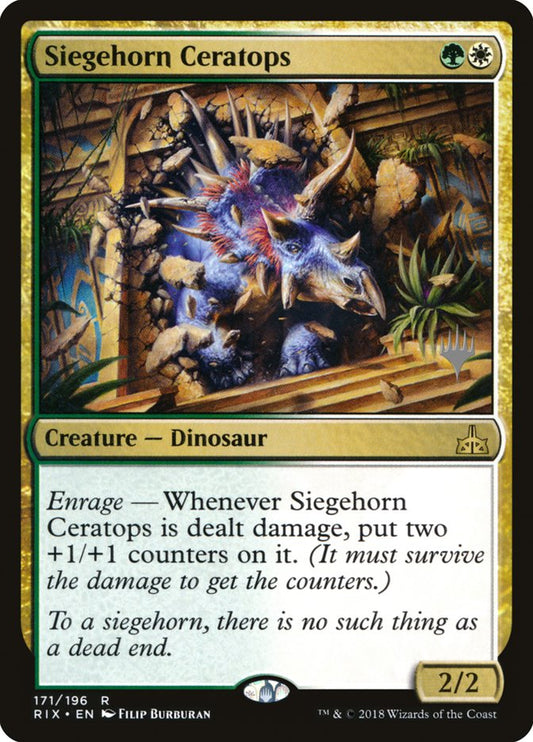 Siegehorn Ceratops (Promo Pack) [Rivals of Ixalan Promos] [Foil]