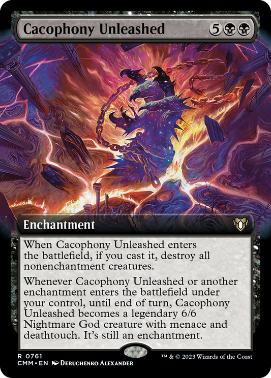 Cacophony Unleashed (Extended Art) [Commander Masters] [Foil]