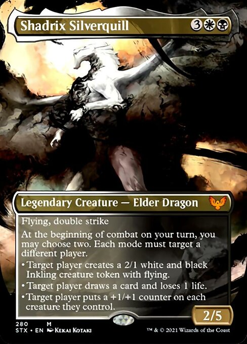 Shadrix Silverquill (Borderless Alternate Art) [Strixhaven: School of Mages] [Foil]