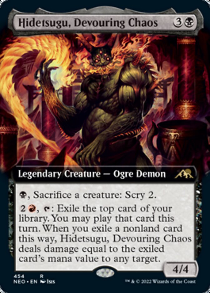 Hidetsugu, Devouring Chaos (Extended Art) [Kamigawa: Neon Dynasty] [Foil]
