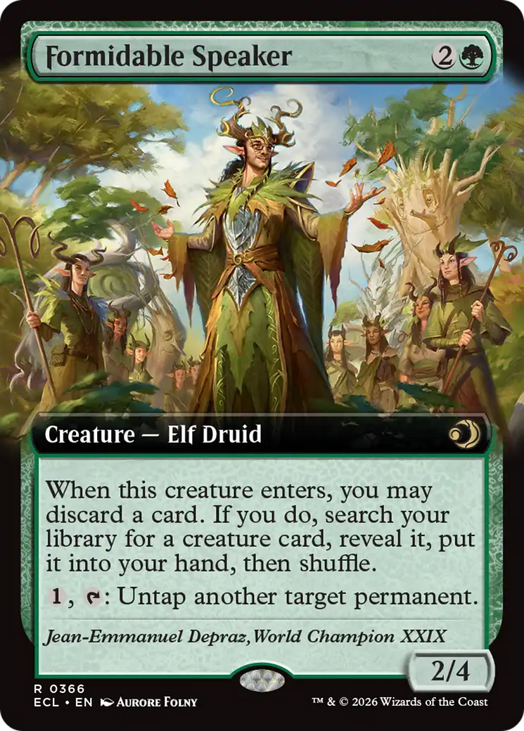 Formidable Speaker (Extended Art) [Lorwyn Eclipsed] [Foil]