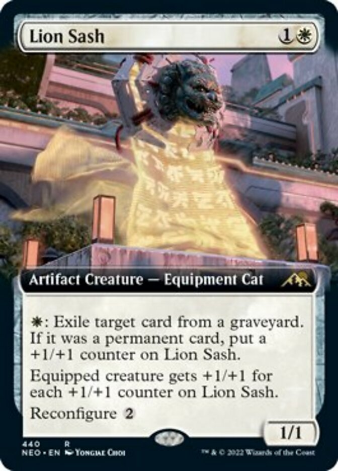 Lion Sash (Extended Art) [Kamigawa: Neon Dynasty] [Foil]