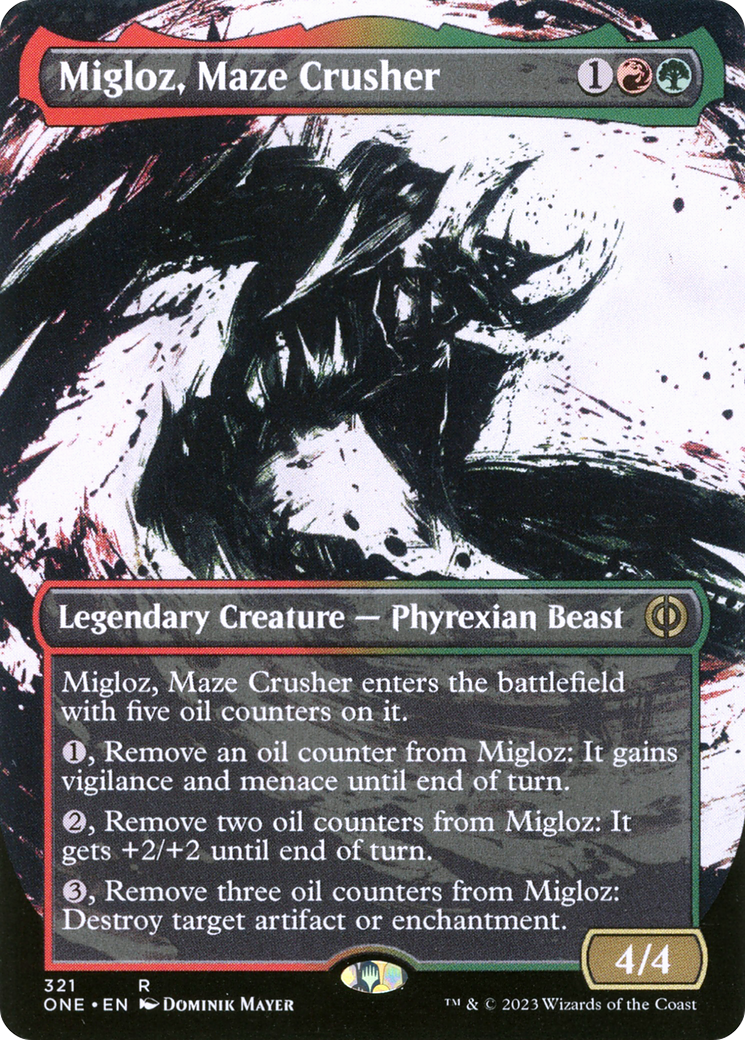 Migloz, Maze Crusher (Borderless Ichor) [Phyrexia: All Will Be One] [Foil]