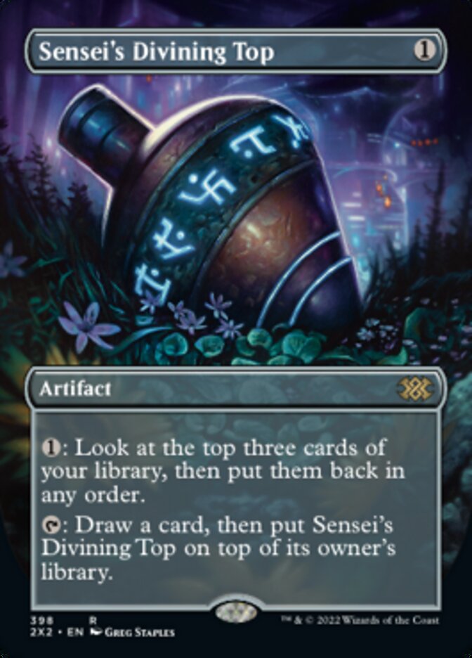 Sensei's Divining Top (Borderless Alternate Art) [Double Masters 2022] [Foil]
