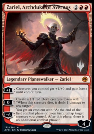 Zariel, Archduke of Avernus (Promo Pack) [Dungeons & Dragons: Adventures in the Forgotten Realms Promos] [Foil]