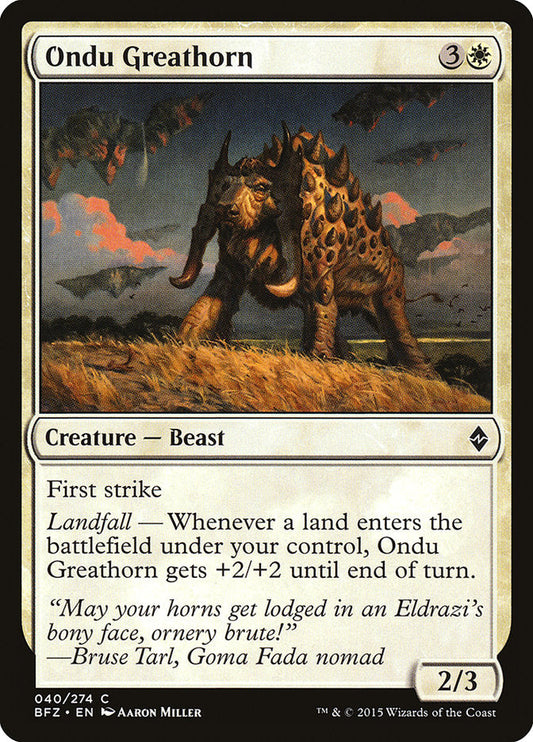 Ondu Greathorn [Battle for Zendikar] [Foil]