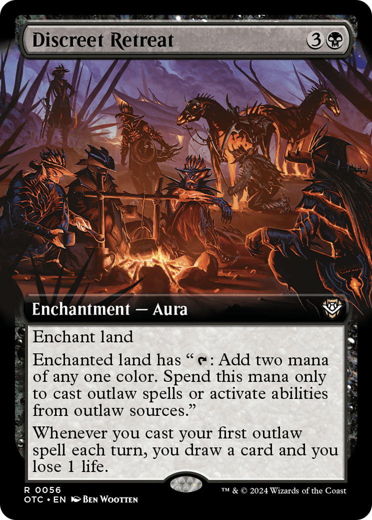 Discreet Retreat (Extended Art) [Outlaws of Thunder Junction Commander] [Foil]