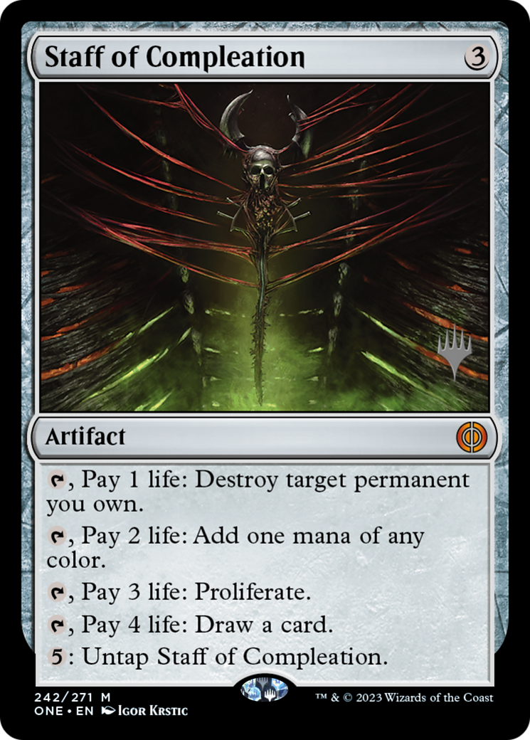 Staff of Compleation (Promo Pack) [Phyrexia: All Will Be One Promos] [Foil]