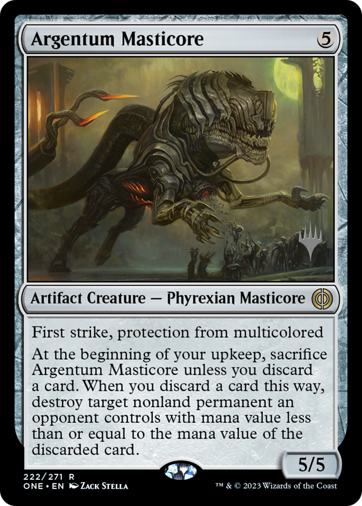 Argentum Masticore (Promo Pack) [Phyrexia: All Will Be One Promos] [Foil]