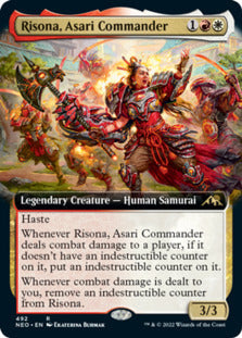 Risona, Asari Commander (Extended Art) [Kamigawa: Neon Dynasty] [Foil]