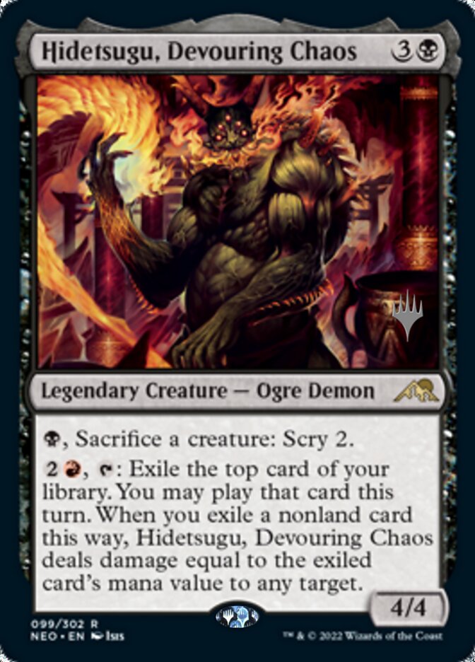 Hidetsugu, Devouring Chaos (Promo Pack) [Kamigawa: Neon Dynasty Promos] [Foil]