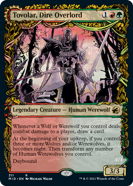 Tovolar, Dire Overlord // Tovolar, the Midnight Scourge (Showcase Equinox) [Innistrad: Midnight Hunt] [Foil]