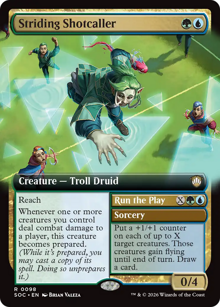 Striding Shotcaller (Extended Art) [Secrets of Strixhaven Commander] [Foil]