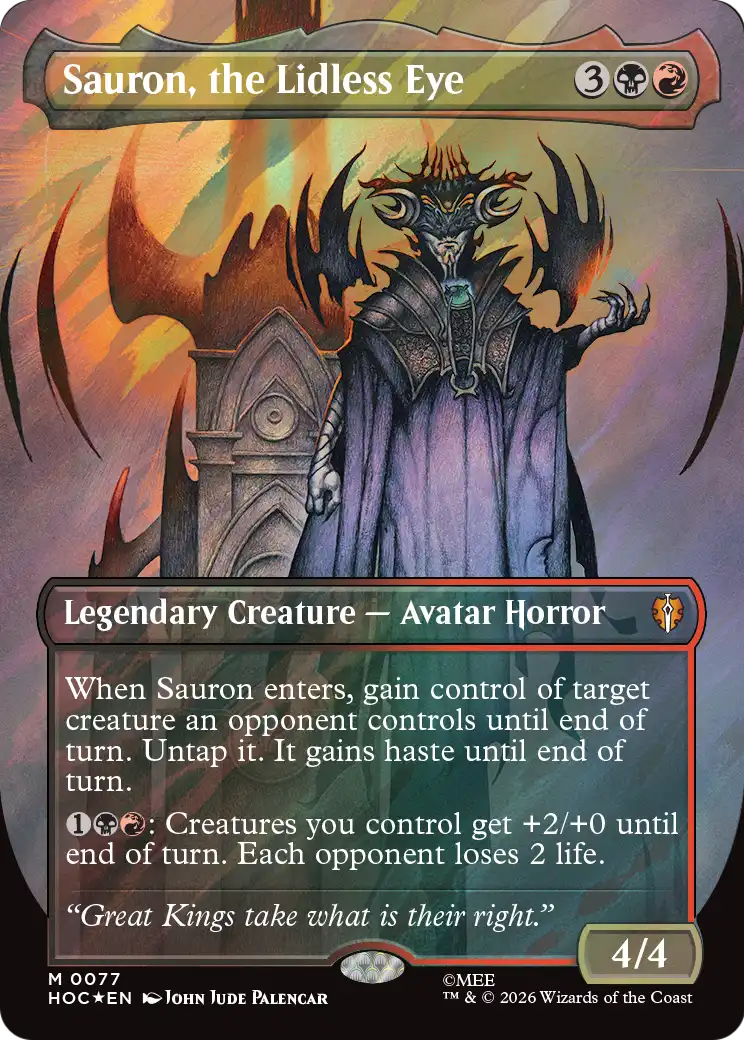 Sauron, the Lidless Eye (Borderless) (Surge Foil) [The Hobbit: Eternal-Legal]