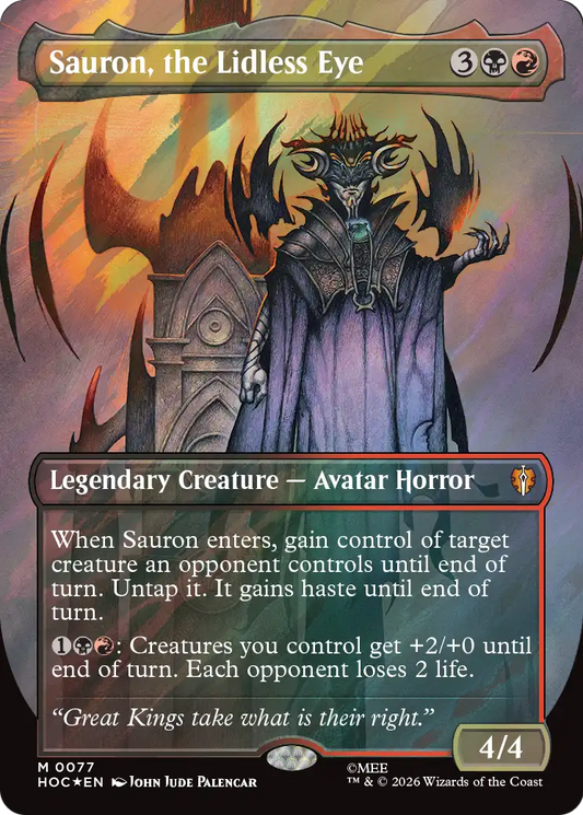 Sauron, the Lidless Eye (Borderless) (Surge Foil) [The Hobbit: Eternal-Legal]
