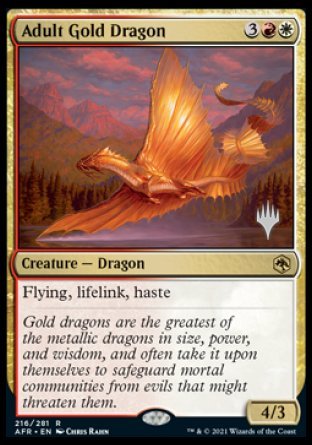 Adult Gold Dragon (Promo Pack) [Dungeons & Dragons: Adventures in the Forgotten Realms Promos] [Foil]