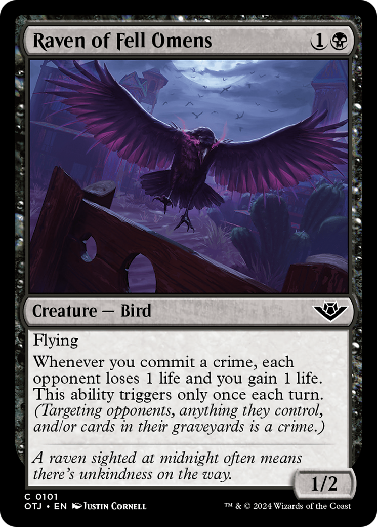 Raven of Fell Omens [Outlaws of Thunder Junction] [Foil]