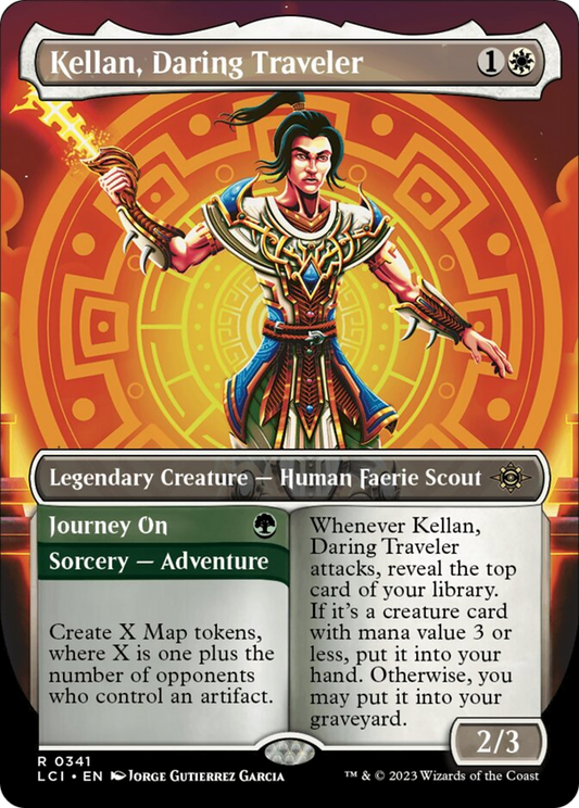 Kellan, Daring Traveler (Borderless) [The Lost Caverns of Ixalan] [Foil]
