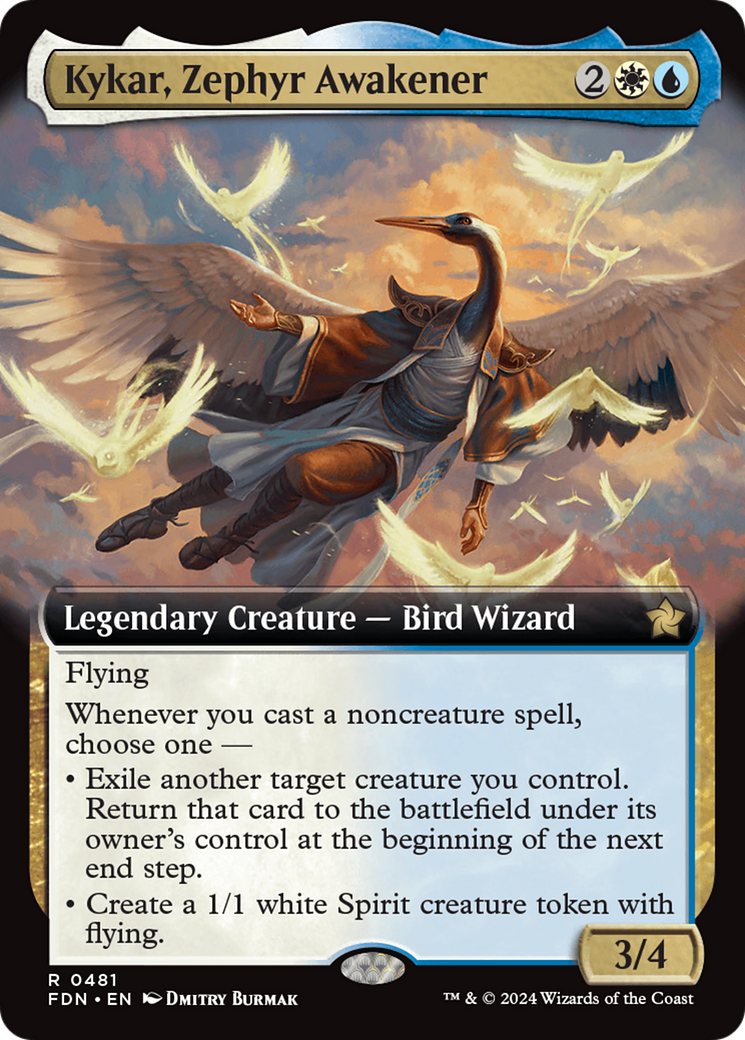 Kykar, Zephyr Awakener (Extended Art) [Foundations] [Foil]